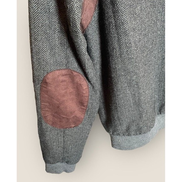 Slate & Stone Poly Wool Blend Jacket Gray Herringbone W/Brown Accents Mens Small - Picture 10 of 16